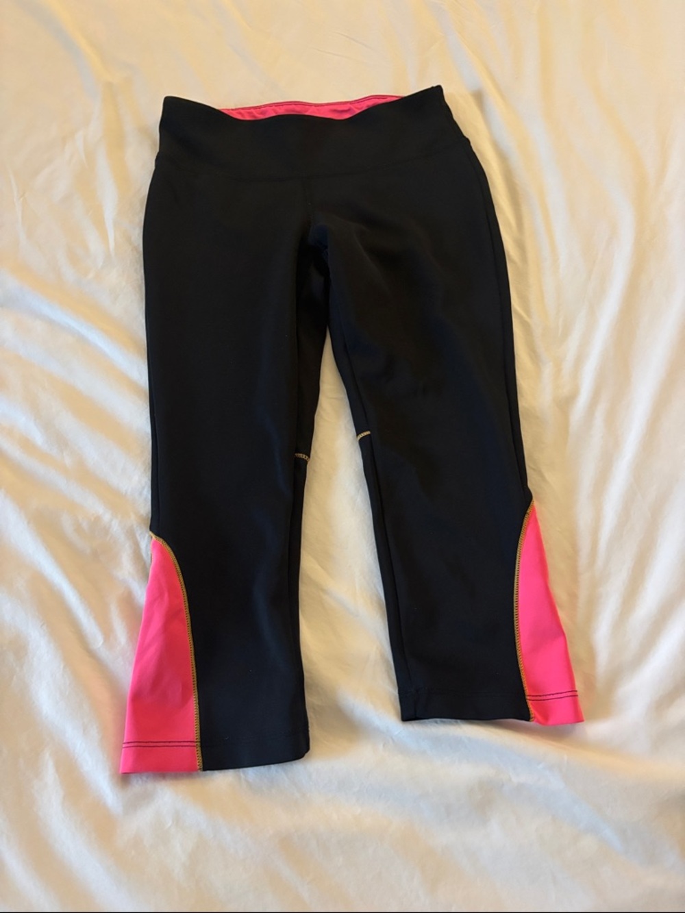 New Balance Black and Hot Pink Capri Leggings